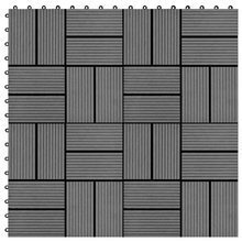   Płytki tarasowe, 11 szt., WPC, 30 x 30 cm, 1 m², szare