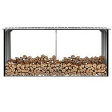 Wiata na drewno, stal galwanizowana, 330x92x153 cm, antracytowa