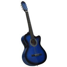Gitara akustyczna z wycięciem, 6 strun i equalizer, niebieska