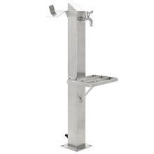 Kran ogrodowy na słupku, stal nierdzewna, kwadratowy, 95 cm