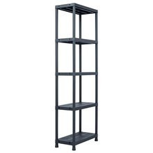   Regał magazynowy, czarny, 125 kg, 60x30x180 cm, plastikowy