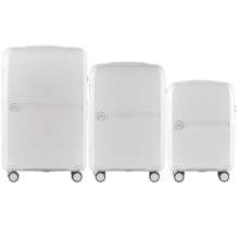 100% POLIPROPYLEN / DQ181-04, Zestaw 3 walizek Wings L,M,S, Porcelain White