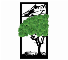 Drzewo z krajobrazem – ekologiczny obraz z mchem 