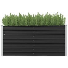 Podwyższona donica, antracyt, 160x40x77 cm, galwanizowana stal