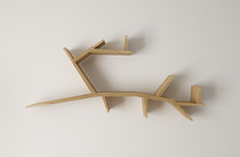 Designerski Regał-półka na Książki w Kształcie Gałęzi – Naturalne Drewno