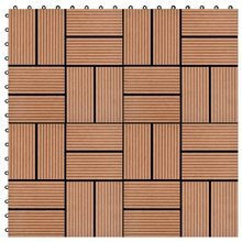   Płytki tarasowe, 11 szt., WPC, 30 x 30 cm, 1 m², brązowe