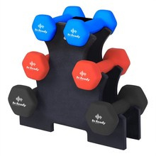 BE READY - HANTLE NEOPRENOWE ZESTAW 1/2/3 KG * 2 SZT + STOJAK