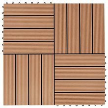   Płytki tarasowe, 11 szt., WPC, 30 x 30 cm, 1 m², kolor tekowy