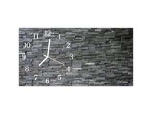 Zegar na szkle ścienny 60x30 cm cegła szara