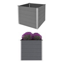   Podwyższona donica ogrodowa, WPC, 100x100x91 cm, szara