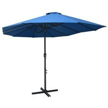 Parasol ogrodowy na słupku aluminiowym, 460 x 270 cm, niebieski