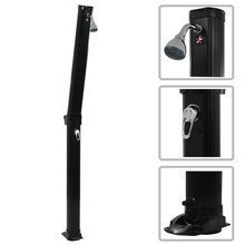 Składany prysznic solarny, czarny, 214 cm, 23 L