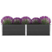 Podwyższona donica ogrodowa, 250 x 50 x 54 cm, WPC, szara