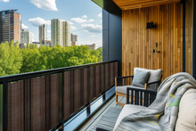 Osłona balkonowa na wymiar. Mata rattanowa dwustronna ciemny brąz RD02