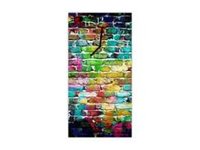 Zegar na szkle ścienny 60x30 cm tęcza