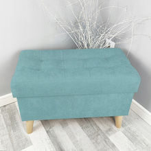 Stylowa pufa otwierana 60 cm TURKUSOWA