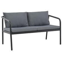   2-osobowa sofa ogrodowa z poduszkami, aluminium, szara