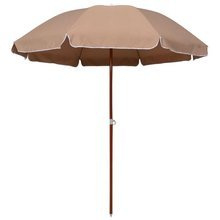 Parasol na stalowym słupku, 240 cm, kolor taupe