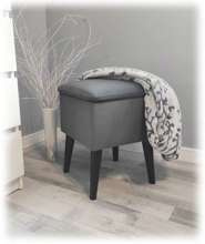 Pufa z pojemnikiem skandynawska - grafitowa