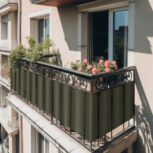 Osłona balkonowa na wymiar. Mata rattanowa dwustronna zielona RD12