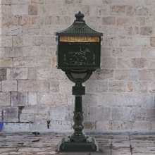   Skrzynka na listy na słupku w stylu vintage, aluminium, zielona