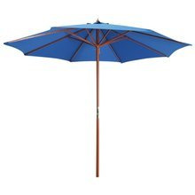   Parasol ogrodowy na drewnianym słupku, 300x258 cm, niebieski