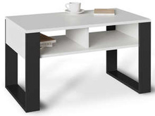 Stolik kawowy biały / czarny ława loft retro