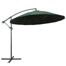 Parasol ogrodowy, wiszący, zielony, 3 m, słupek aluminiowy