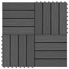   Płytki tarasowe tłoczone, WPC, 11 szt., 30x30 cm, 1 m², czarne