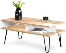 Stolik kawowy Trebia II Nowoczesny Ława loft BIAŁY ALASKA DĄB SONOMA ST6HR