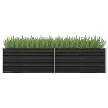 Podwyższona donica, antracyt, 320x80x77 cm, galwanizowana stal