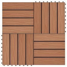 Płytki tarasowe tłoczone, WPC, 11 szt, 30x30cm, 1m², jasny brąz