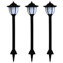   Zewnętrzne lampy solarne LED, 3 szt., czarne