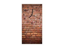 Zegar na szkle ścienny 60x30 cm cegła