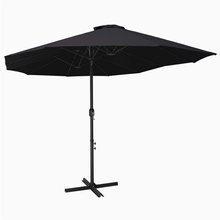 Parasol ogrodowy na słupku aluminiowym, 460 x 270 cm, czarny