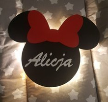 Lampka nocna Myszka z imieniem LED na baterie