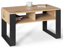 Stolik kawowy Artisan czarny ława loft retro