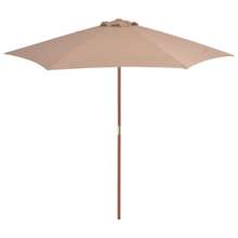   Parasol ogrodowy na drewnianym słupku, 270 cm, taupe