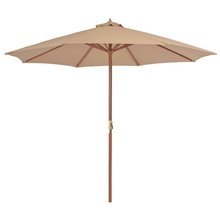   Parasol ogrodowy na drewnianym słupku, 300 cm, taupe