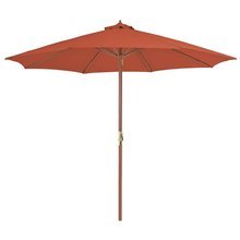   Parasol ogrodowy na drewnianym słupku, 300 cm, terakota