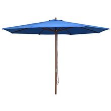   Parasol ogrodowy na drewnianym słupku, 350 cm, niebieski