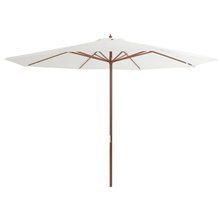   Parasol ogrodowy na drewnianym słupku, 350 cm, piaskowa biel