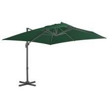   Parasol wiszący z aluminiowym słupkiem, 400x300 cm, zielony