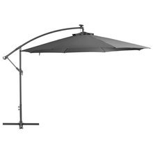   Parasol wiszący ze słupkiem aluminiowym, 350 cm, antracytowy