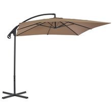   Parasol wiszący ze stalowym słupkiem, 250 x 250 cm, kolor taupe