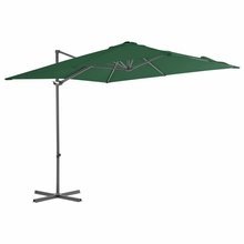   Parasol wiszący ze stalowym słupkiem, 250 x 250 cm, zielony