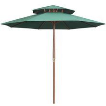   Parasol z podwójnym daszkiem, 270x270 cm drewno, zielony