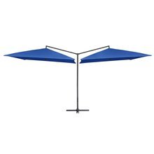   Podwójny parasol na stalowym słupku, 250 x 250 cm, lazurowy