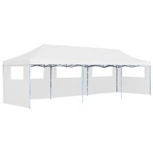  Składany namiot imprezowy z 5 ścianami bocznymi, 3 x 9 m, biały
