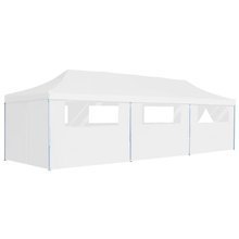   Składany namiot z 8 ścianami bocznymi, 3 x 9 m, biały